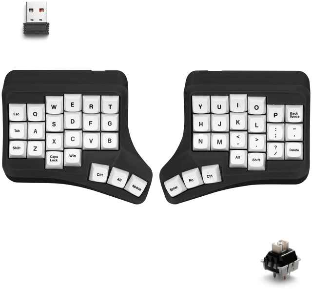 Main image of YIVU 40% Velvet Wireless Split Keyboard, Ergonomic Hot Swappable Mechanical