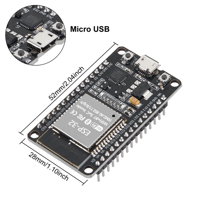 Alt view image 2 of 5 - 10pcs ESP32 ESP-32 CP2012 30 Pin WiFi+Bluetooth Dual Core ESP32-DevKitC-32 Development Board Module STA/AP/STA+AP