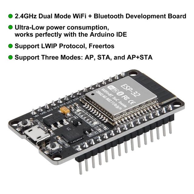 Alt view image 4 of 5 - 10pcs ESP32 ESP-32 CP2012 30 Pin WiFi+Bluetooth Dual Core ESP32-DevKitC-32 Development Board Module STA/AP/STA+AP