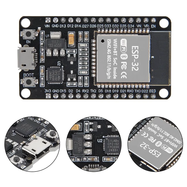 Alt view image 3 of 5 - 10pcs ESP32 ESP-32 CP2012 30 Pin WiFi+Bluetooth Dual Core ESP32-DevKitC-32 Development Board Module STA/AP/STA+AP