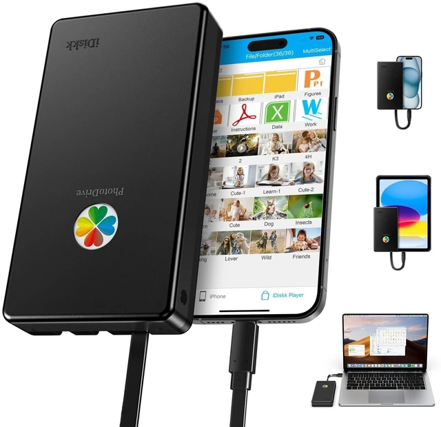 Main image of iDiskk 500GB A-pple Certified External Hard Drive for iPhone iPad Android