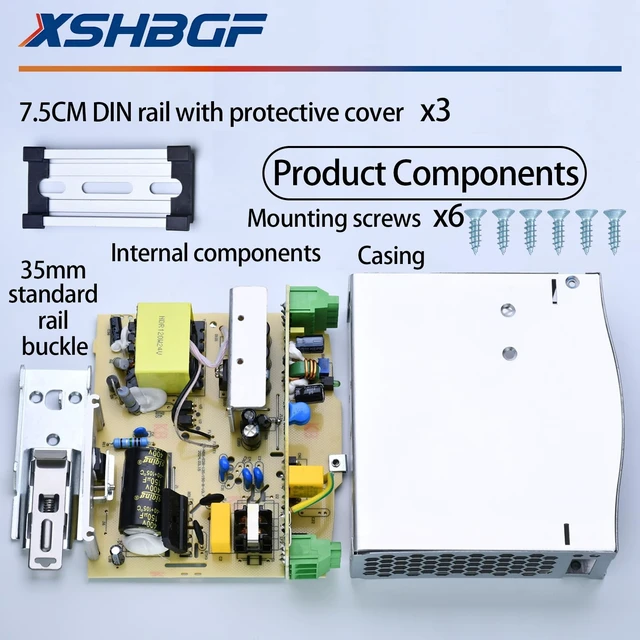 Alt view image 3 of 5 - 24VDC Power Supply NDR 120W DIN Rail Power Supply Switch Switching Converter DC (Input 100-240VAC Output 24VDC 50/60HZ 24V 5A 3 PCS)