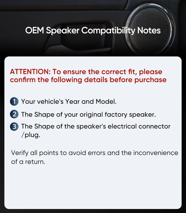 Alt view image 3 of 5 - 6.5" Car Audio Door Speakers (2-Pairs) for Honda Accord/Civic/CR-V/Acura