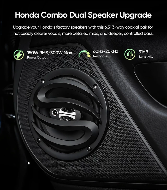 Alt view image 4 of 5 - 6.5" Car Audio Door Speakers (2-Pairs) for Honda Accord/Civic/CR-V/Acura