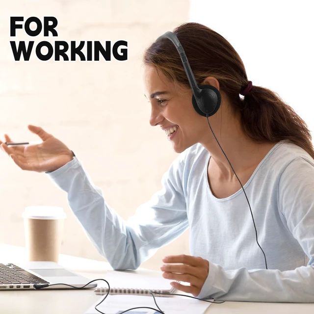 Alt view image 5 of 5 - Konohan 150 Pack Headphones Bulk Classroom Headphones, Black, Classic