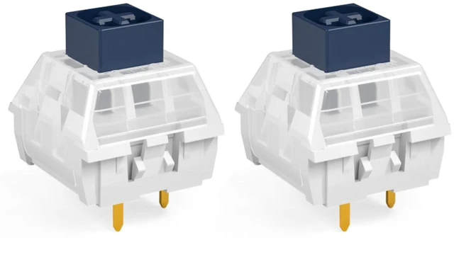 Main image of Aulouptron 60 PCS Kailh Box Navy Switches for Mechanical Gaming Keyboard,3-Pin 50gf Crisp Clicky/Pre Lubed/Unique Box Structure/Dust&Waterproof Switches