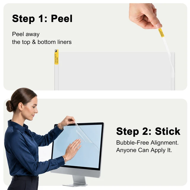 Alt view image 5 of 5 - Twugs 2 Pack 28 Inch 16:9 Monitor Screen Protector - Anti Glare Blue Light