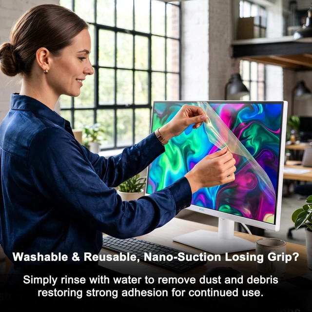 Alt view image 4 of 5 - Twugs 2 Pack 28 Inch 16:9 Monitor Screen Protector - Anti Glare Blue Light