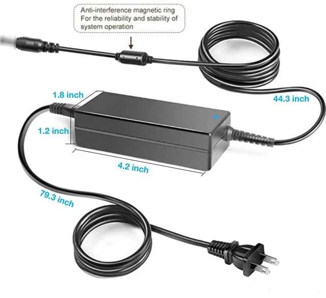 Alt view image 2 of 5 - Kircuit AC/DC Adapter Compatible for Vankyo Leisure 3 Pro Leisure3 Pro Leisure3Pro 810089905581 Native 1080P Full HD LCD LED 5G WiFi Video Projector Power Supply Cord Cable PS Battery Charger PSU