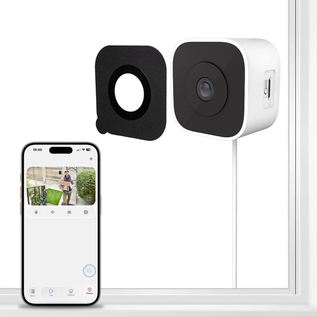 Main image of 3MP 2K Window Camera, Indoor Camera for Home Security with Full-Color Night Vision, AI Human/Pet/Vehicle Detection, 24/7 Recording, 2-Way Audio, 5GHz & 2.4GHz WiFi Cloud/SD Storage, Easy Install