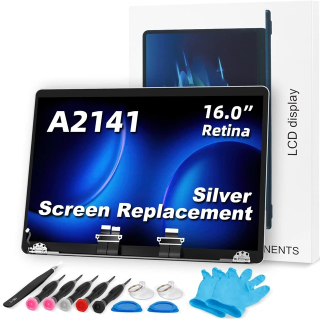 Main image of TRGSLKSS A2141 Screen Replacement A2141 LCD for 16 inches MacBook Pro 2019 Year 2560x1600 Replacement LCD Full Assembly for EMC 3347 661-14200 Silver