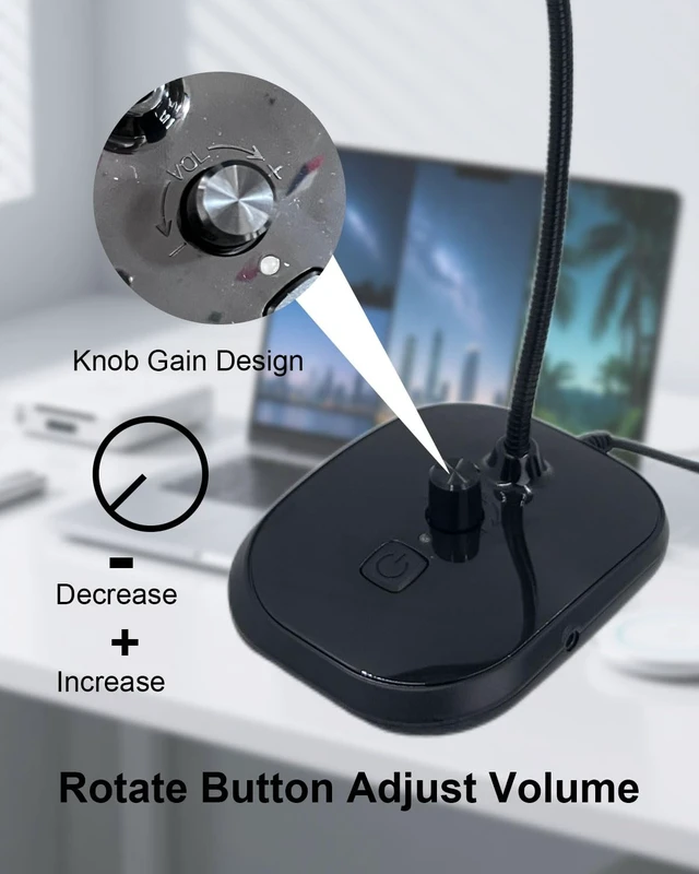 Alt view image 3 of 5 - SEYUGOPTI USB Desktop Gooseneck Microphone, with Mute Button
