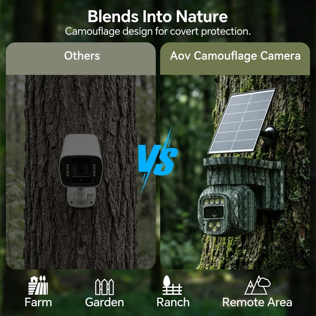 Alt view image 4 of 5 - runofast 4G LTE Solar Cellular Security Camera Wireless Outdoor, No WiFi Needed, AOV Recording, 2K PTZ Live View, Built-in eSIM, Motion Detection, Includes 32GB SD Card, Off-Grid Security, Farm
