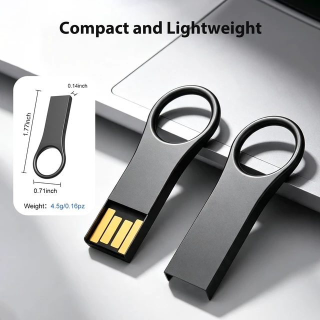 Alt view image 3 of 5 - 5 Pack 64GB USB Flash Drive with Keychains, Metal USB 2.0 Thumb Drives Memory Stick for PC Laptop Computer(5 Packs)