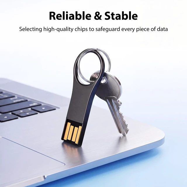 Alt view image 5 of 5 - 5 Pack 64GB USB Flash Drive with Keychains, Metal USB 2.0 Thumb Drives Memory Stick for PC Laptop Computer(5 Packs)