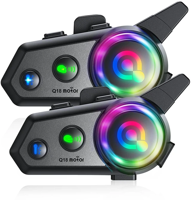 Main image of ZHIDUOXING Q18 Motorcycle Bluetooth Intercom 1000m 2 Riders, 2 Pack