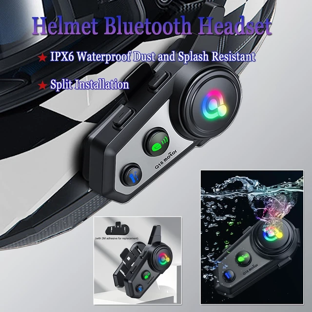 Alt view image 3 of 5 - ZHIDUOXING Q18 Motorcycle Bluetooth Intercom 1000m 2 Riders, 2 Pack