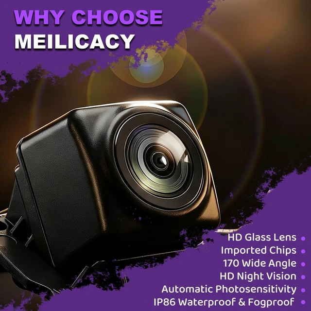 Alt view image 2 of 5 - MEILICACY Rear View Back Up Camera for 2019 2020 2021 2022 2023 Chevrolet Malibu 85537838, 85123455, 85133159, 84762257 (Adopt Glass Lens, IP86 Water Resistance, Imported Chip)