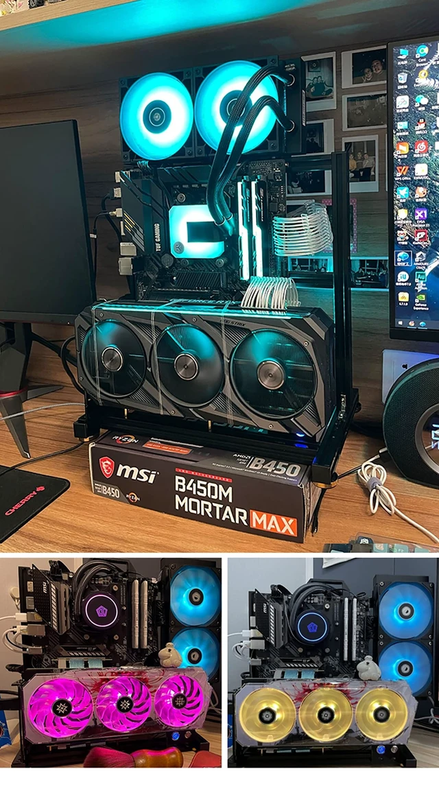 Alt view image 5 of 5 - Aluminum Alloy Open Case Gaming Computer Chassis Desktop Bracket Water Cooling Box Itx Personality Creativity