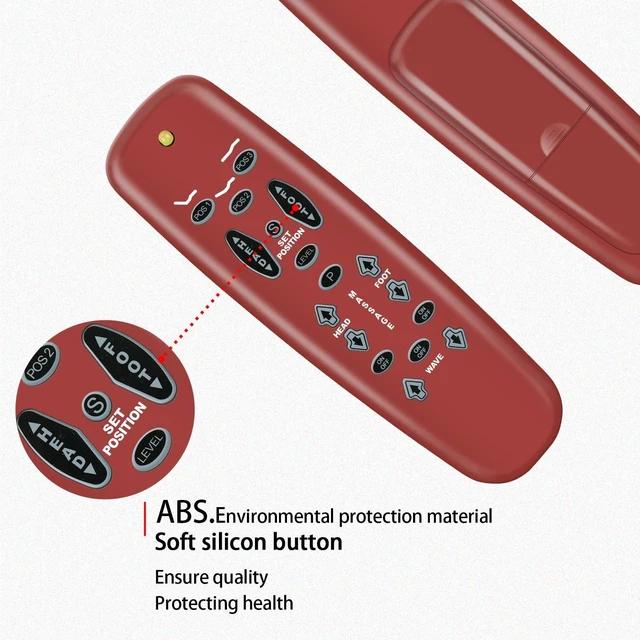 Alt view image 3 of 5 - RYQIF Replacement Remote Control for Flex Fit Plus/Sealy/Wallhugger Scape/Leggett & Platt E95 Basis C3/Tempurpedic Lifestyles S-Cape E95 Adjustable Bed-Red