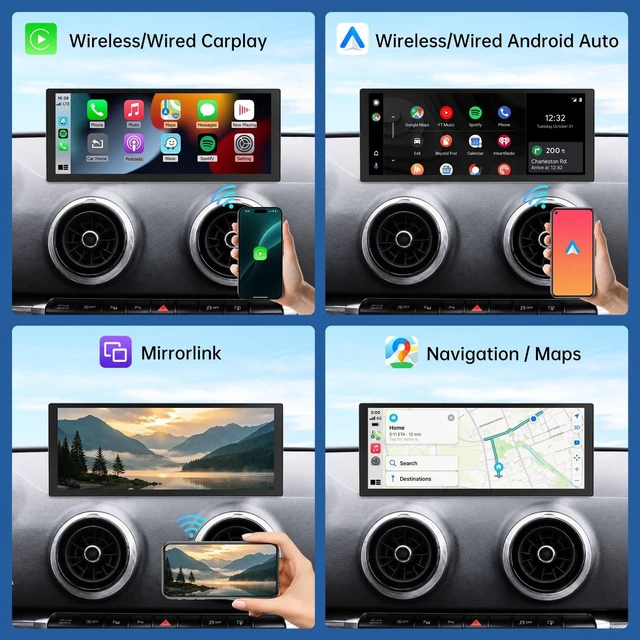 Alt view image 5 of 5 - Road Top 10.25" Ultra-Narrow CarPlay Screen for Audi A3/S3 MIB (2014-2019)
