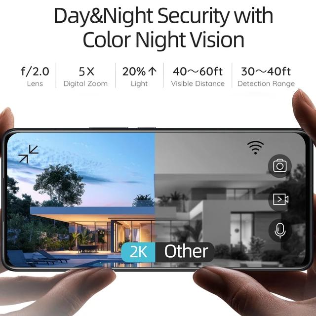 Alt view image 4 of 5 - Rraycom 5G/2.4GHz WiFi Security Cameras Wireless Outdoor/Indoor,2K Video