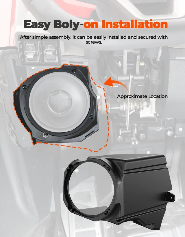 Alt view image 5 of 5 - HugeUTV Under Dash Speaker Pods for Polaris RZR PRO XP/PRO R/Turbo R