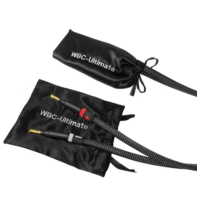 Alt view image 5 of 5 - WORLDS BEST CABLES 8 Foot Ultimate - 10 AWG - Ultra-Pure OFC - Premium Audiophile HiFi Speaker Cable Pair with Eminence Gold Banana Plugs & Carbon Tweed Jacket