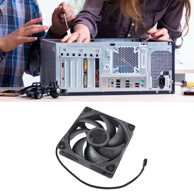 Alt view image 4 of 5 - 120mm Case Fan, 4pin PWM Silent Computer Fan, 3000RPM Double Ball Bearing Cooler Fan, Intelligent Temperature, 43.6dBA Low Noise