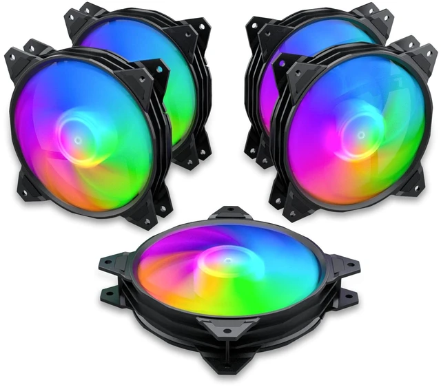 Main image of upHere 120mm Silent RGB Case Fan Adjustable Colorful Computer Cooling Fans,5-Pack 1,PF1206-5
