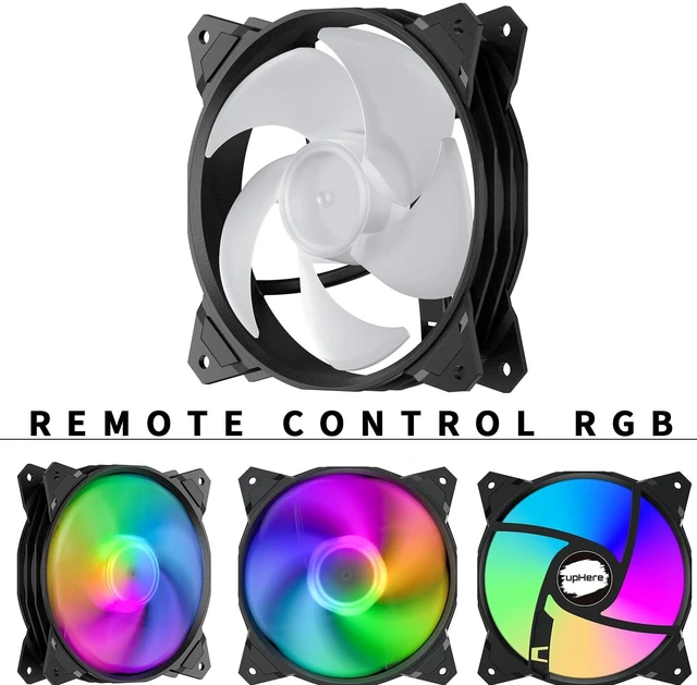 Alt view image 2 of 5 - upHere 120mm Silent RGB Case Fan Adjustable Colorful Computer Cooling Fans,5-Pack 1,PF1206-5