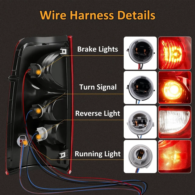 Alt view image 4 of 5 - D-Lumina Tail Light Wire Harness for 2003-2006 Chevy Silverado 1500-3500