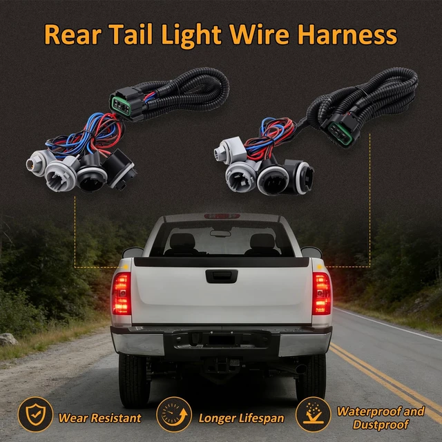 Alt view image 5 of 5 - D-Lumina Tail Light Wire Harness for 2003-2006 Chevy Silverado 1500-3500