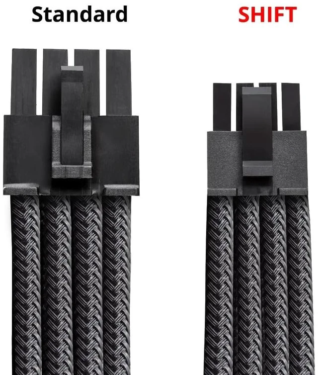 Alt view image 3 of 4 - CableMod Pro ModMesh 12V-2x6 PCIe Cable for Corsair T5 (Lt Blue, 2x8p,90B)