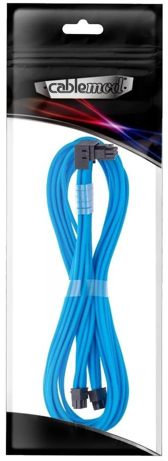 Alt view image 4 of 4 - CableMod Pro ModMesh 12V-2x6 PCIe Cable for Corsair T5 (Lt Blue, 2x8p,90B)