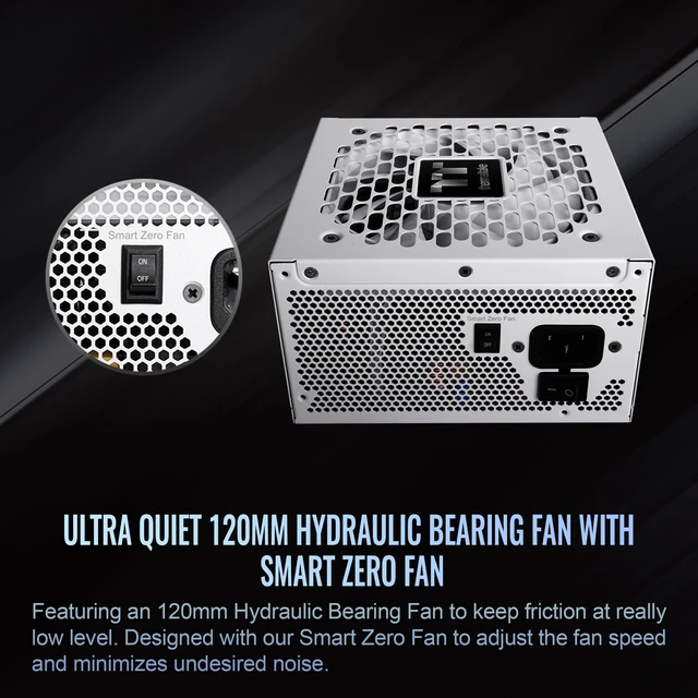 Alt view image 4 of 5 - Thermaltake Toughpower GT 1200W; ATX 3.1; x2 Native PCIe 5.1 12V-2x6; Full Modular; Flat Cables; Color Matched Connectors; Japanese Main Capacitors; 80 Plus Gold; 140mm; Snow; PS-TPT-1200FNF