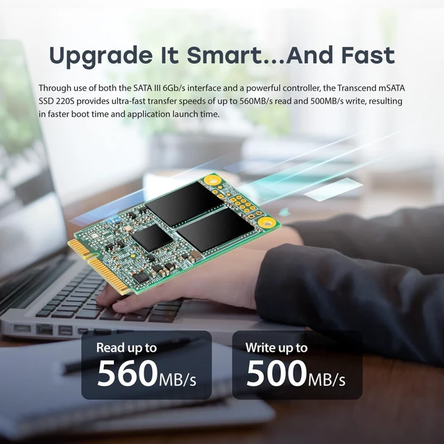 Alt view image 4 of 5 - Transcend 256GB MSA220S mSATA SATA III SSD, SLC Cache