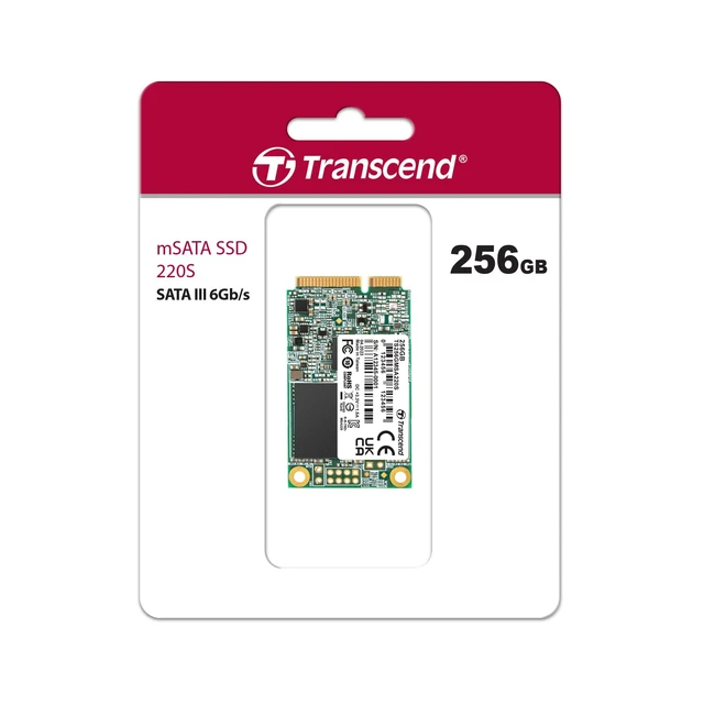 Alt view image 2 of 5 - Transcend 256GB MSA220S mSATA SATA III SSD, SLC Cache
