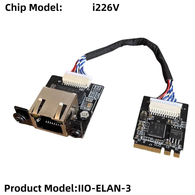 Alt view image 4 of 5 - WayPonDEV M.2 A E Key to 2.5 Gigabit Ethernet Module, i226V Chipset 2.5G Ethernet Server NIC, 10/100/1000/25000 Mbps RJ45 LAN, Multi-Gigabit M.2 Network Card, Support 2230 (30CM, i226 M.2 A+E Key)