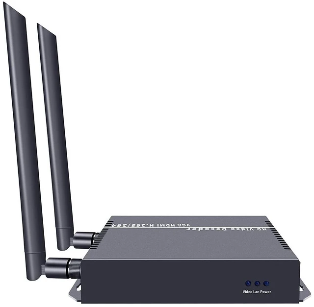 Alt view image 2 of 5 - ISEEVY WiFi H.265 H.264 4K 1080P Video Decoder with HDMI VGA CVBS Output Support RTMP SRT RTSP UDP HTTP