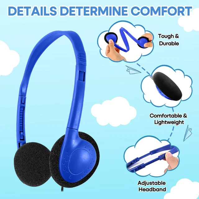 Alt view image 2 of 5 - 100 Pack USB C Classroom Bulk Headphones for Kids Schools Students K-12, Wholesale Type C Wired Headphones Class Set Compatible with Newer Chromebooks, iPads, Tablets and Laptops(LS857C,100 Mi
