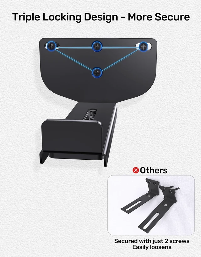 Alt view image 3 of 5 - Etour New Update Premium Universal Soundbar Wall Mount Bracket Depth Adjustable Hold Up to 38lbs Quick Install for Samsung, Sony, Bose, Vizio, LG, JBL and More Sound bar Shelf Under TV
