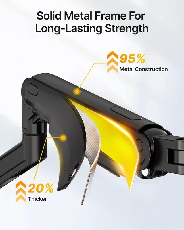 Alt view image 3 of 5 - monTEK Single Monitor Wall Mount, Full Motion Spring Arm for 17-40" Screen