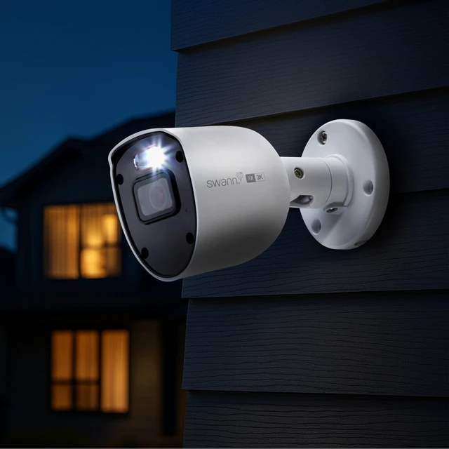 Alt view image 2 of 5 - Swann AdvancedX 5MP Series / 8ch White NVR / 1TB / 4X ADVX5MPB 5MP Spotlight Bullet IP Cameras