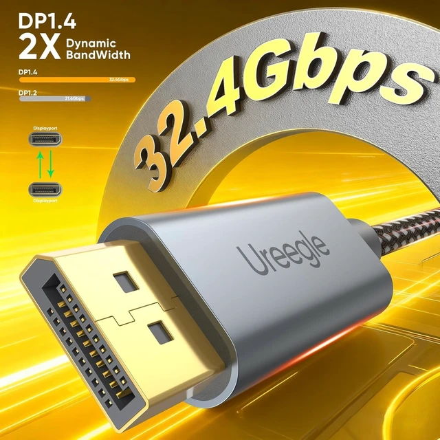 Alt view image 2 of 5 - DisplayPort 1.4 Cable 10 Pack, 6.6FT 32.4Gbps HBR3, 8K@60Hz, 4K@240Hz