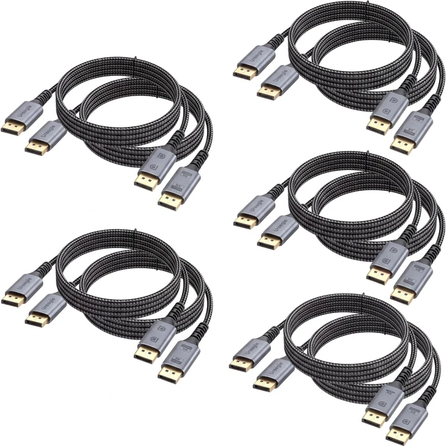 Main image of DisplayPort 1.4 Cable 10 Pack, 6.6FT 32.4Gbps HBR3, 8K@60Hz, 4K@240Hz