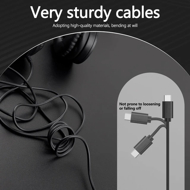 Alt view image 4 of 5 - ZXQZYM Classroom Bulk Headphones USB C 20 Pack, Wired On Ear for School