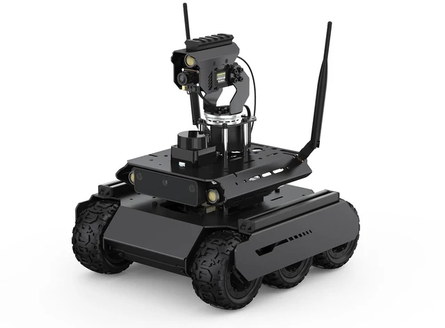 Main image of Waveshare UGV Rover ROS 2 Open-Source 6 Wheels 4WD AI Robot, Compatible with Jetson Orin Nano/NX, Dual Controllers, with Multi-Functional Driver Board and 360 Flexible Omnidirectional Pan-Tilt