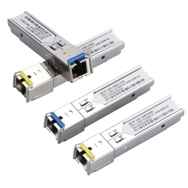 Main image of 4 Pack 3KM SC Connector SFP Module, 1.25G Single-Mode Fiber SC Simplex Connector 1000BASE BiDi 1310nm/1550nm 3km SFP Transceiver Module