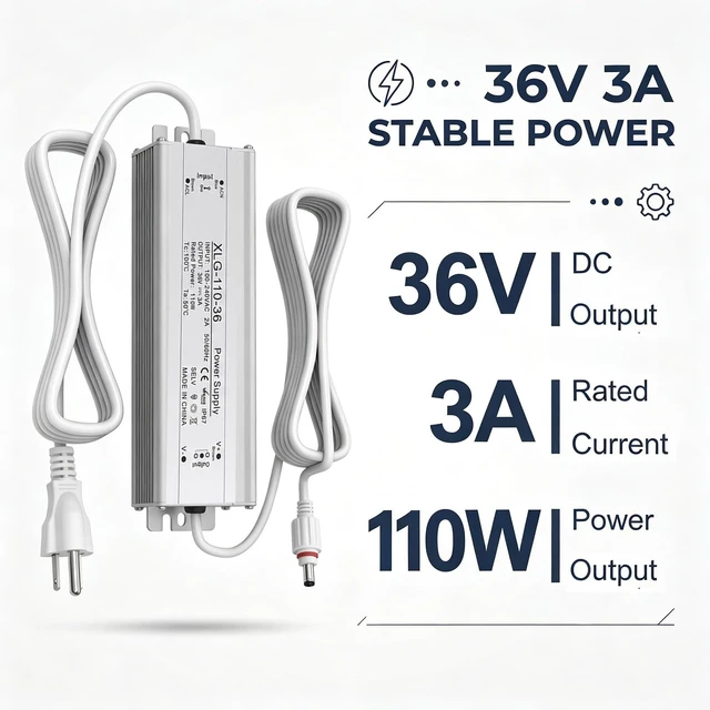 Alt view image 2 of 5 - 36V 3A Power Adapter Compatible with Govee Permanent Outdoor Lights